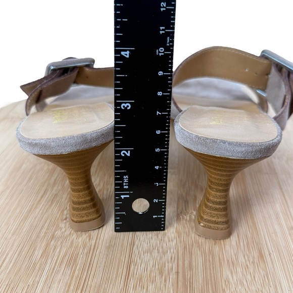 Coach and Four Made in Italy Taupe Suede Buckle Sandal Heels – Size 9 - Picture 9 of 10